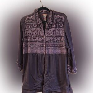 Johnny Was Purple Blouse